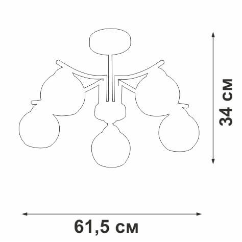 Потолочная люстра Vitaluce V4286-1/5PL изображение 4 Потолочная люстра Vitaluce V4286-1/5PL Фото № 4