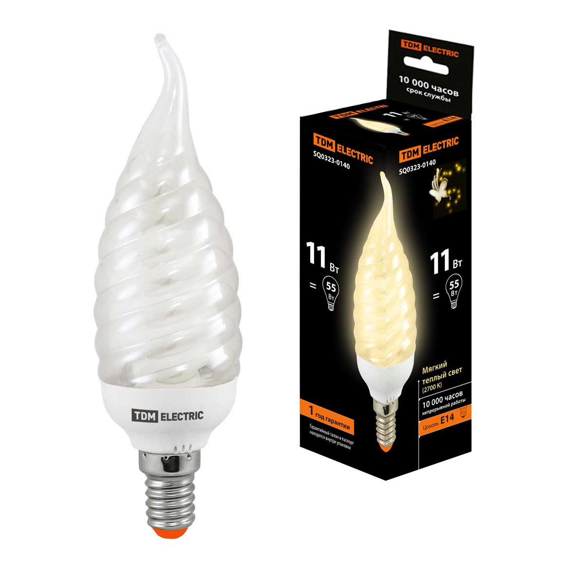 Лампа энергосберегающая TDM Electric Е14 11W 2700K матовая SQ0323-0140 ...