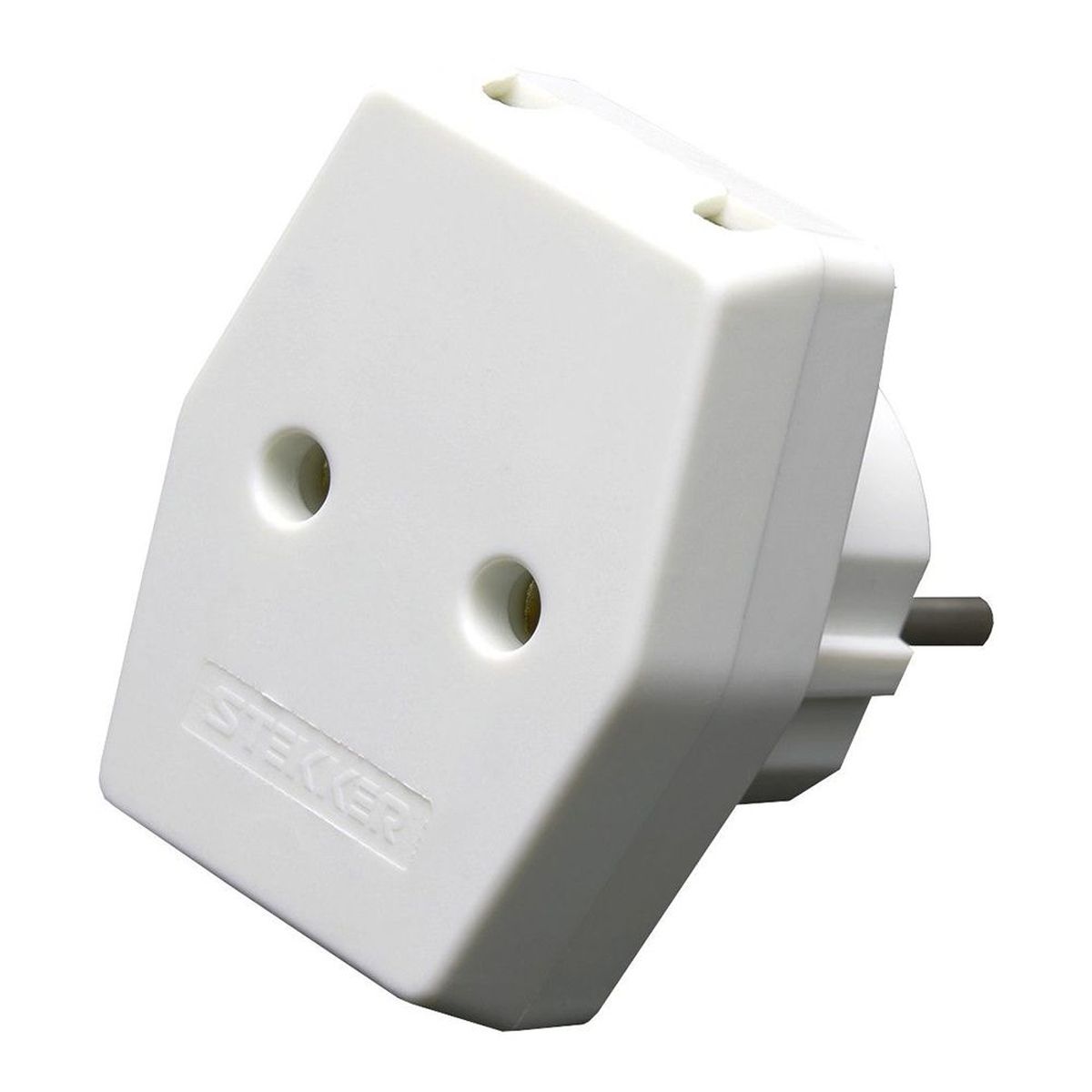 Разветвитель сетевой 3-местный компактный б/з Stekker ADP10-16-20, 250В, 10A, IP20, белый 39006