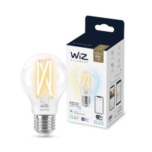 Лампа светодиодная филаментная диммируемая WiZ E27 7W 2700-6500K прозрачная Wi-Fi BLE 60WA60E27927-65CL1PF/6 929003017201