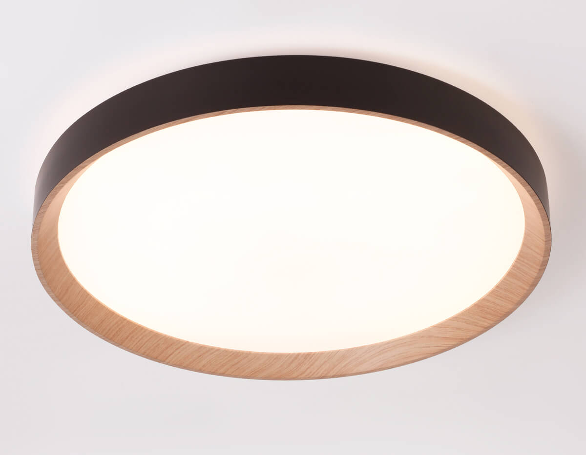 Потолочный светодиодный светильник Ambrella light черный/светлое дерево ...