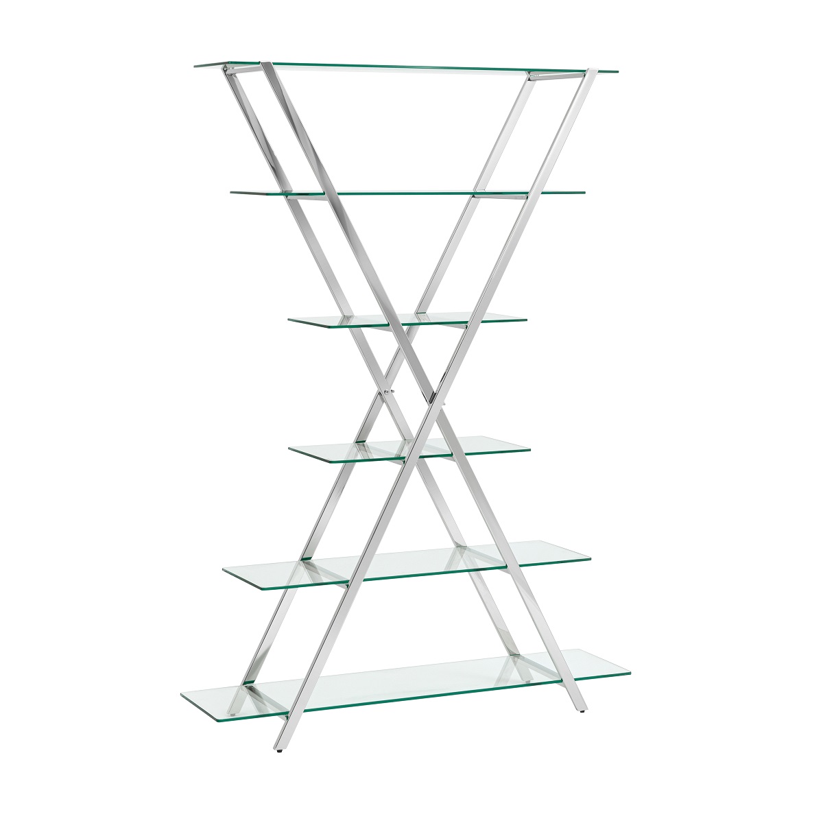 Стеллаж Stool Group Гейт прозрачное стекло сталь серебро EDCS-006 ...