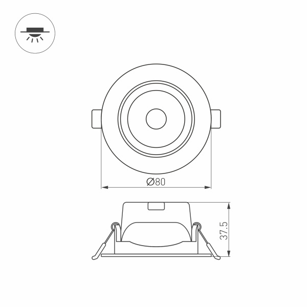 Встраиваемый светодиодный светильник Arlight LTD-Polar-Turn-R80-5W Day4000 032309 изображение 2 Встраиваемый светодиодный светильник Arlight LTD-Polar-Turn-R80-5W Day4000 032309 Фото № 2