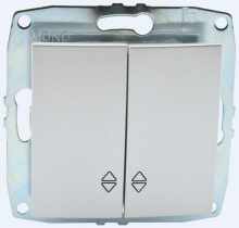 Выключатель Mono Electric Despina/ Larissa двухклавишный проходной серебро 500-002123-111