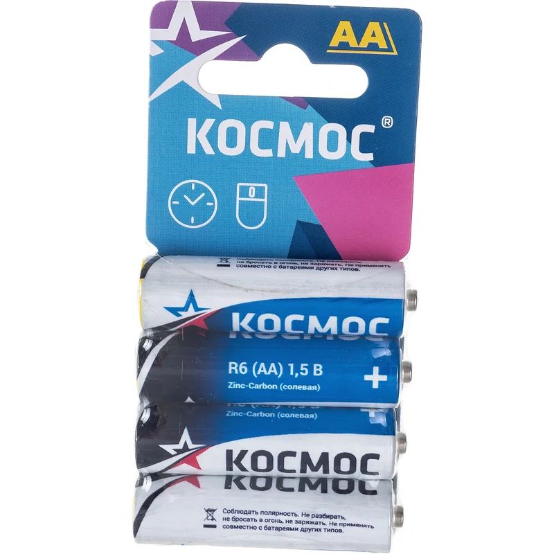 Элемент питания солевой Космос AA/R6 4хBL KOCR64BL ⚡ — купить с ...