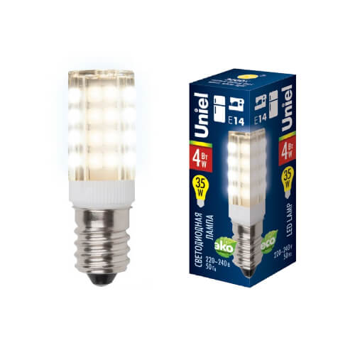 Лампа светодиодная  E14 4W 3000K прозрачная LED-Y16-4W/WW/E14/CL .