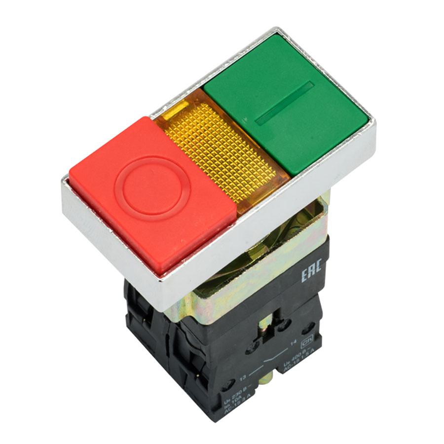 Кнопка LAY5-BW8465 I-O прямоугольная 230В NO NC EKF PROxima pbn-bw8465 ...