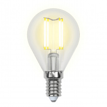 Лампа светодиодная филаментная Uniel E14 6W 3000K прозрачная LED-G45-6W/WW/E14/CL GLA01TR UL-00002201