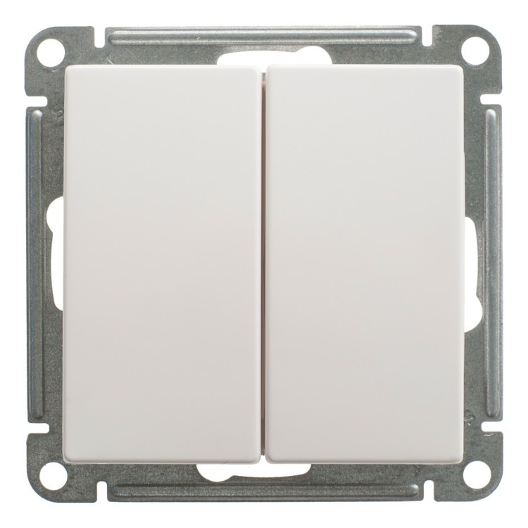 Переключатель двухклавишный проходной Schneider Electric W59 10A 250V ...