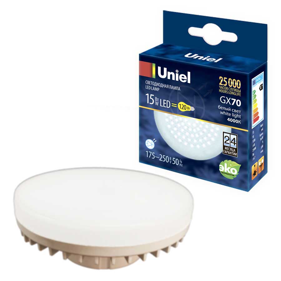 Лампа светодиодная Uniel GX70 15W 4000K матовая LED-GX70-15W/4000K/GX70 ...