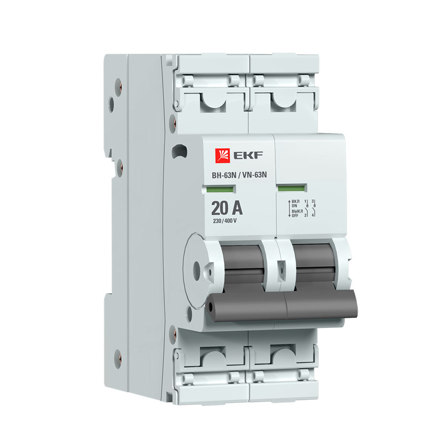 Выключатель нагрузки 2P 20А ВН-63N EKF PROxima S63220 ⚡ - купить с ...