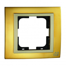 Рамка 1-постовая Mono Electric Chrome золото 106-440000-160