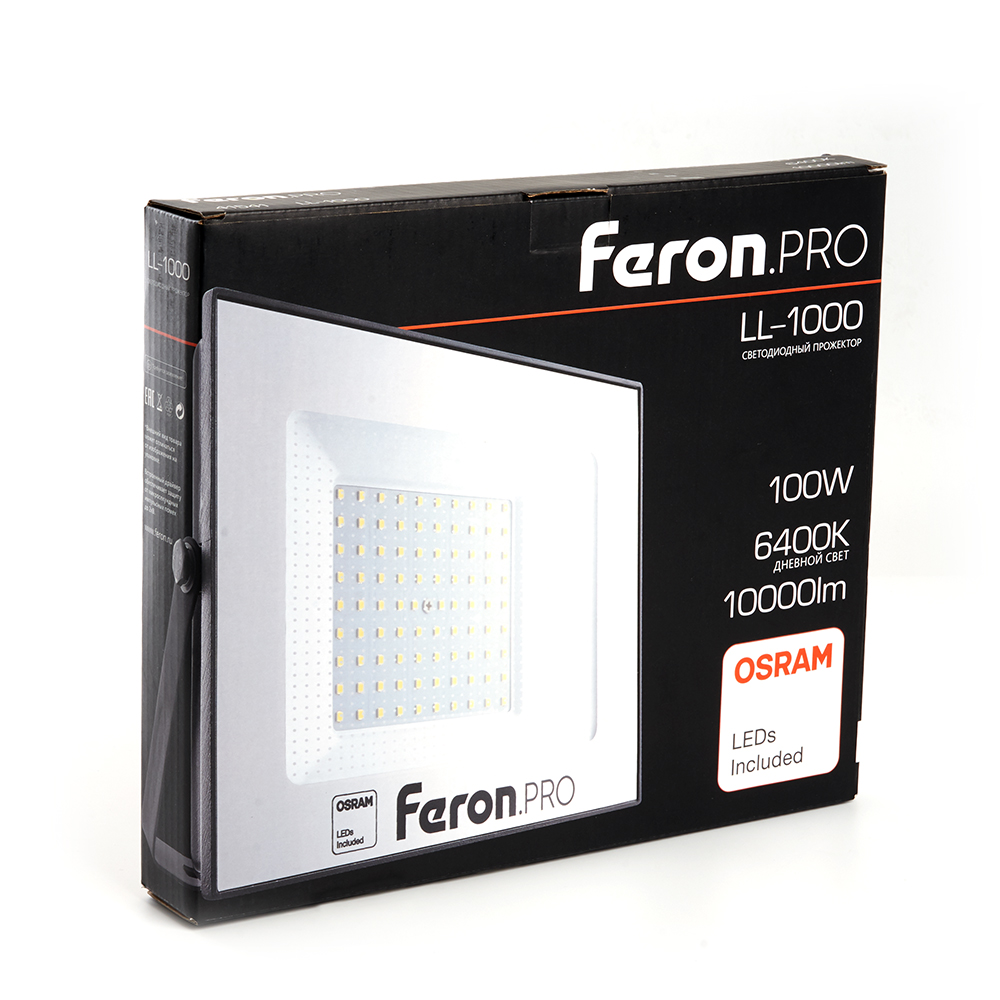 Светодиодный прожектор Feron LL-1000 100W 6400K 41541 ⚡ -  с .