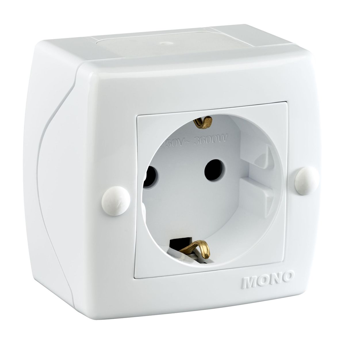 Розетка 2К З Mono Electric Octans IP20 16A 250V винтовое подключение ...