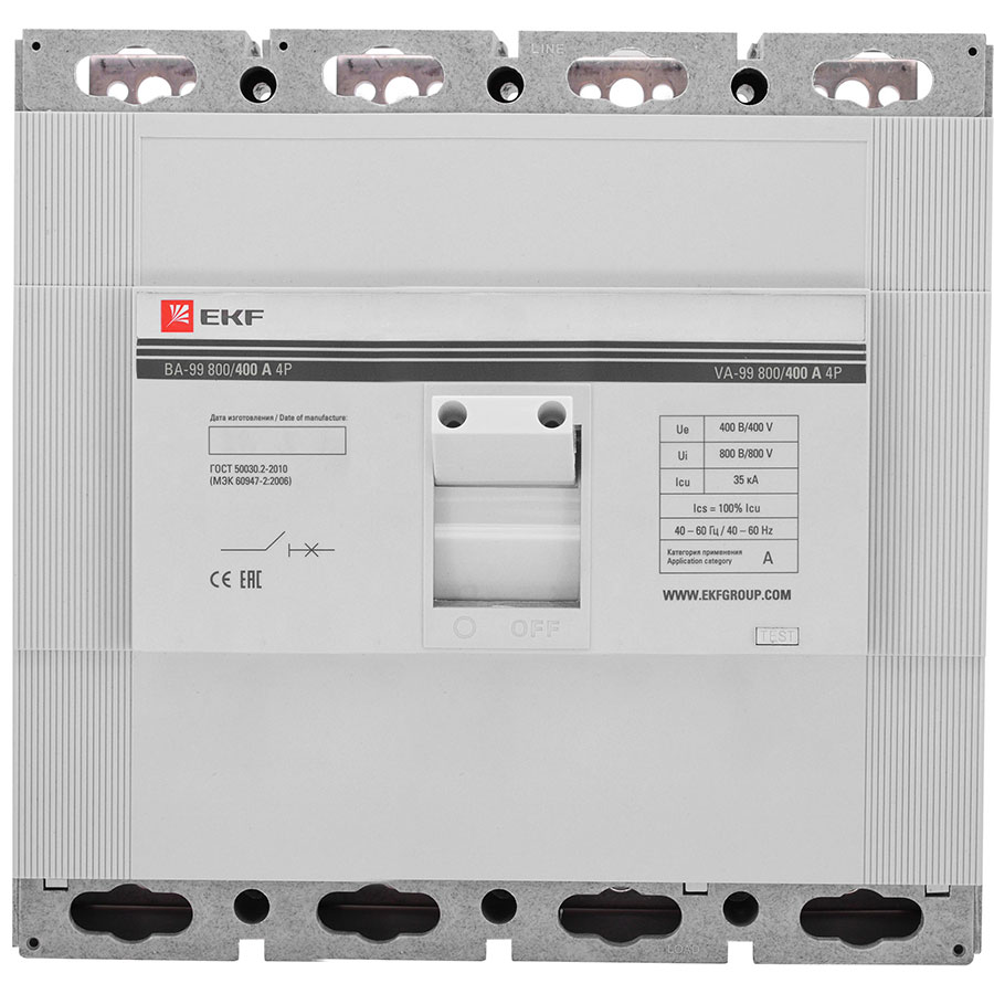 Автоматический выключатель ВА-99 800/500А 4P 35кА EKF mccb99-800-500-4p ...