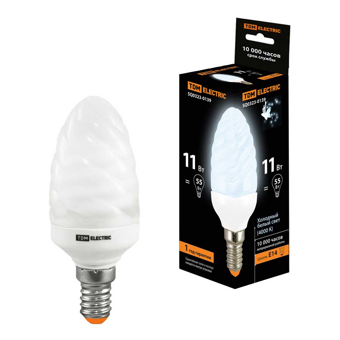 Лампа энергосберегающая TDM Electric Е14 11W 4000K матовая SQ0323-0139 ...