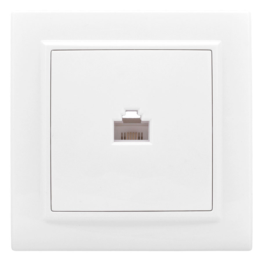 Минск Розетка RJ-45 1-местная СП белая EKF Basic ERK01-035-10 ⚡ ...