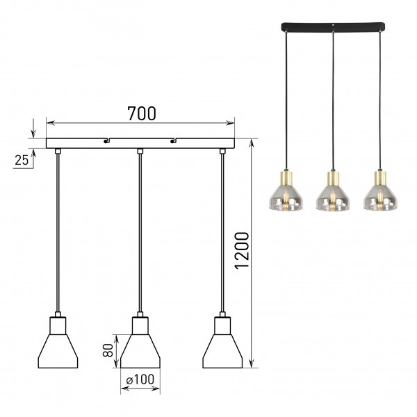 Подвесной светильник Rivoli Kassandra 3118-303 Б0054679 изображение 4 Подвесной светильник Rivoli Kassandra 3118-303 Б0054679 Фото № 4