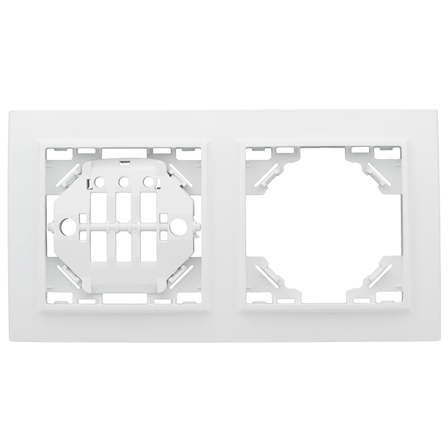 Минск Рамка 2-местная горизонтальная белая EKF Basic ERM-G-302-10 ⚡ ...