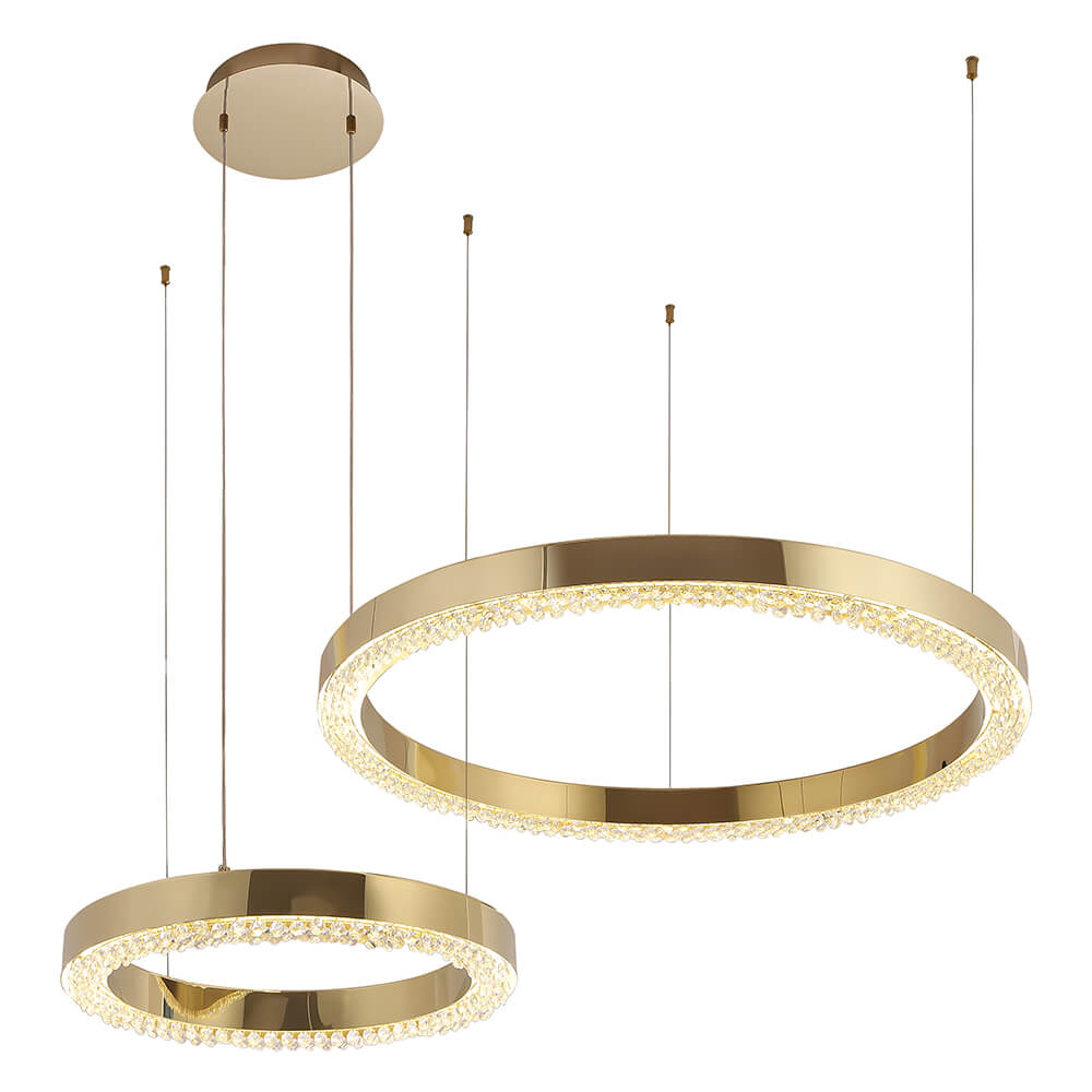 Подвесной светодиодный светильник Crystal Lux Saturn SP90W Led Gold ⚡ ...