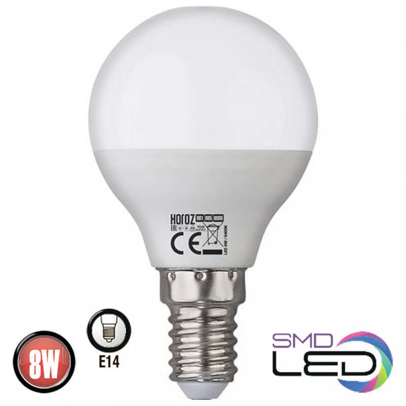 Лампа светодиодная Horoz E14 8W 6400K 001-005-0008 матовая HRZ33002928 ...