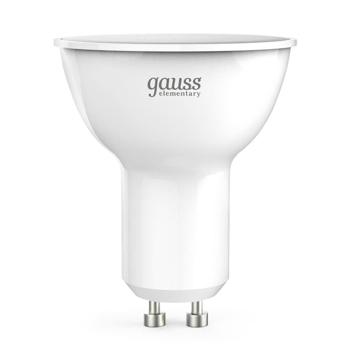 Лампа светодиодная Gauss GU10 5.5W 4100K матовая 13626