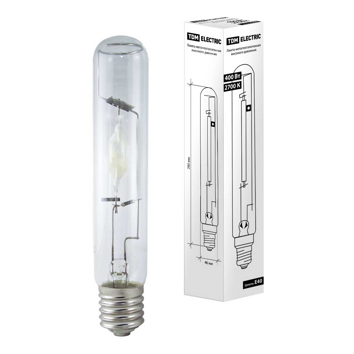 Лампа металлогалогенная TDM Electric E40 400W 2700K прозрачная SQ0325 ...