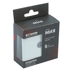 Розетка телевизионная 1-местная (механизм) Stekker 75 Ом 5-862МГц Мия RST00-3108-01 белая магнолия 50435 2