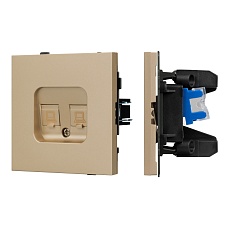 Механизм компьютерной розетки двойной SCT-TENDO-MPC2-SFPL-GD (RJ-45, CAT6) Arlight 054596