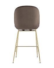 Полубарный стул Stool Group Турин со спинкой велюр коричневый золотые ножки 8329A VELVET BROWN 3