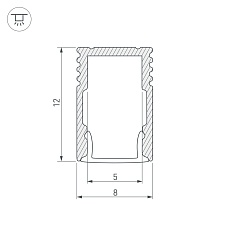 Профиль Arlight SL-Mini-8-H12-2000 White 037107 1