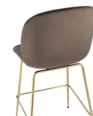 Полубарный стул Stool Group Турин со спинкой велюр коричневый золотые ножки 8329A VELVET BROWN 5