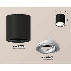 Комплект накладного светильника Ambrella light Techno Spot XS7532001 SBK/SWH черный песок/белый песок (C7532, N7001) 1