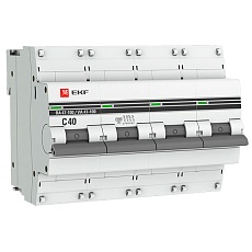 Автоматический выключатель 4P 40А (C) 10kA ВА 47-100 EKF PROxima mcb47100-4-40C-pro