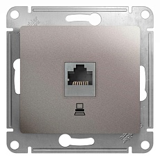 Розетка компьютерная RJ45 Systeme Electric Glossa 5e кат UTP платина GSL001281K