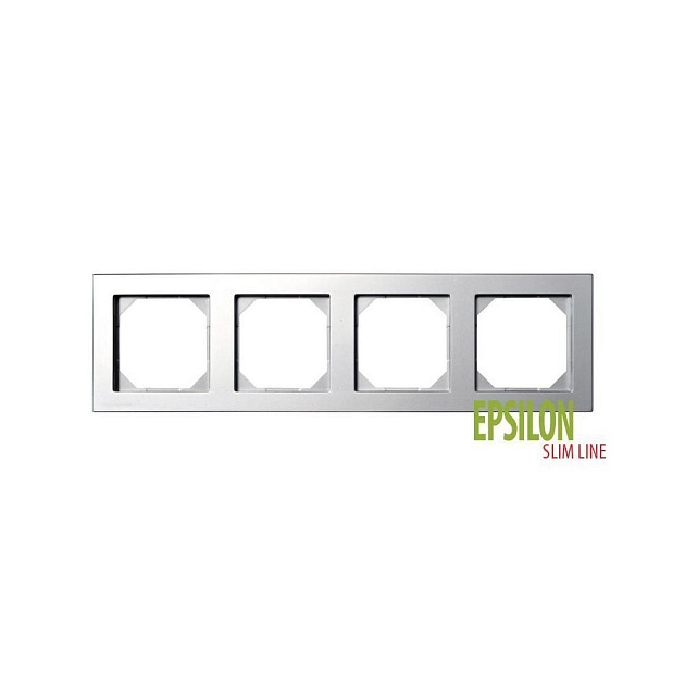 Рамка 4-постовая Liregus Epsilon серебро 28-1904 Фото № 1