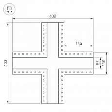 Коннектор X-образный Arlight SL-Linia55-Fantom 030134 1