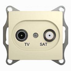 ТВ-розетка оконечная TV/SAT Schneider Electric Glossa бежевая GSL000297