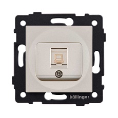 Розетка Ethernet RJ45 Cat.5, золотой Kollinger REA-016GD для Aspekt, Eleganz, Reflex