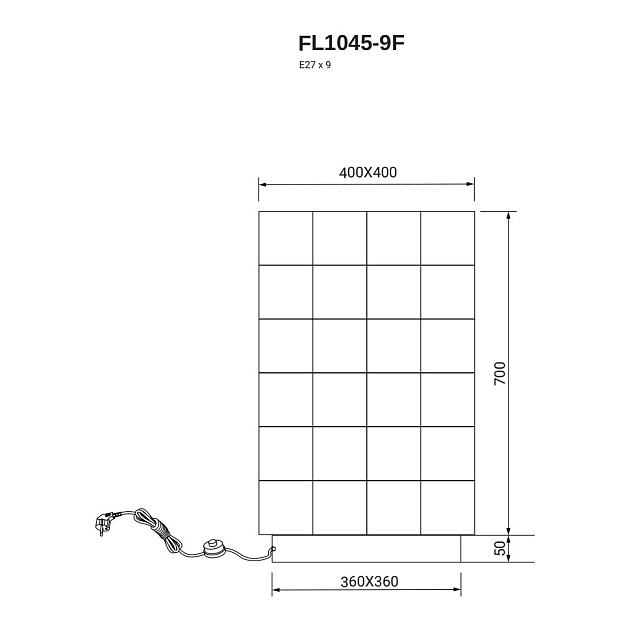 Торшер Fluorite Basis FL1045-9F изображение 2 Торшер Fluorite Basis FL1045-9F Фото № 2
