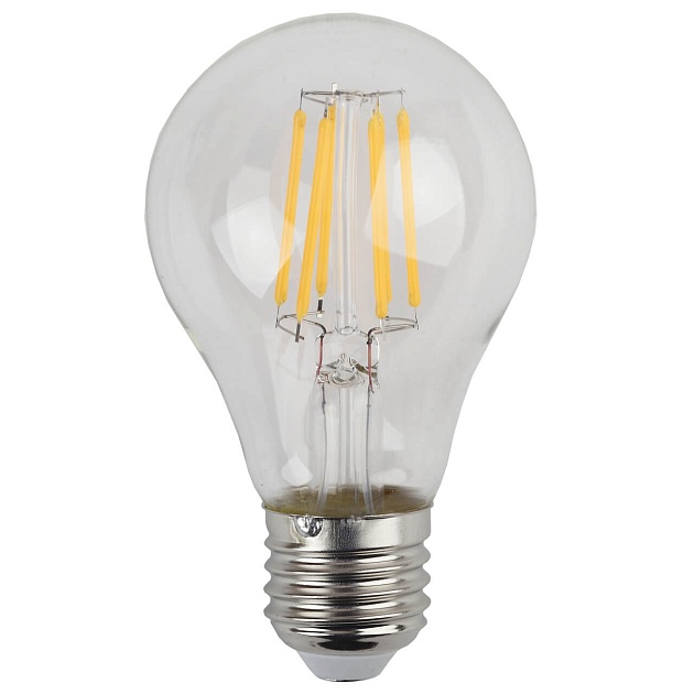Лампа светодиодная филаментная ЭРА E27 7W 4000K прозрачная F-LED A60-7W-840-E27 Б0043447 фото 