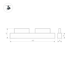 Трековый светодиодный светильник для магнитного шинопровода Arlight Mag-Orient-Laser-L465-16W Warm3000 033618 1