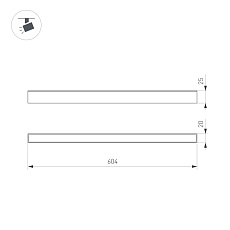Трековый светодиодный светильник Arlight Mag-Flat-25-L600-18W Warm3000 046335 1
