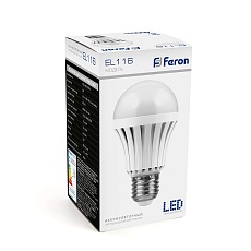 Лампа светодиодная аккумуляторная Feron E27 9W 6500K матовая EL116 48979 1