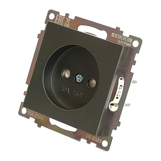 Розетка 2P Stekker Катрин со шторками графит GLS10-7109-06 49420 5