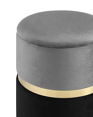 Пуф Stool Group Кэрри с ящиком велюр серо-черный 19A060VA-8167-55/70 3
