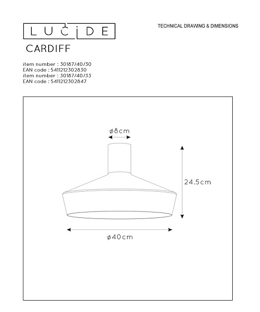 Потолочный светильник Lucide Cardiff 30187/40/33 изображение 2 Потолочный светильник Lucide Cardiff 30187/40/33 Фото № 2