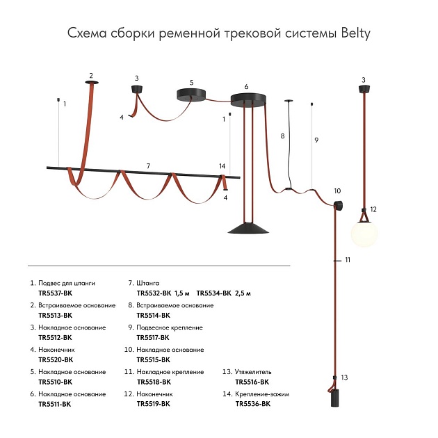 Основание для шинопровода Denkirs Belty Base TR5512-BK Фото № 2