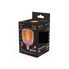 Лампа светодиодная филаментная Gauss E27 5W 1800K розовая 1010802105 4