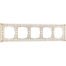 Рамка Werkel Antik на 5 постов белое золото W0051523 4690389158292